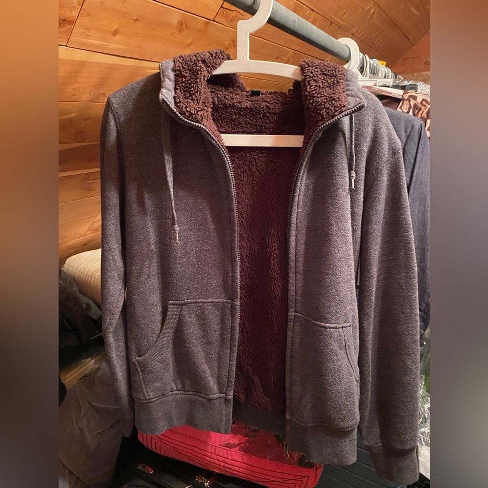 classic hoodie lined w/ fleece for supreme comfort and warmth all day.